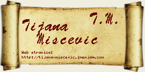 Tijana Miščević vizit kartica